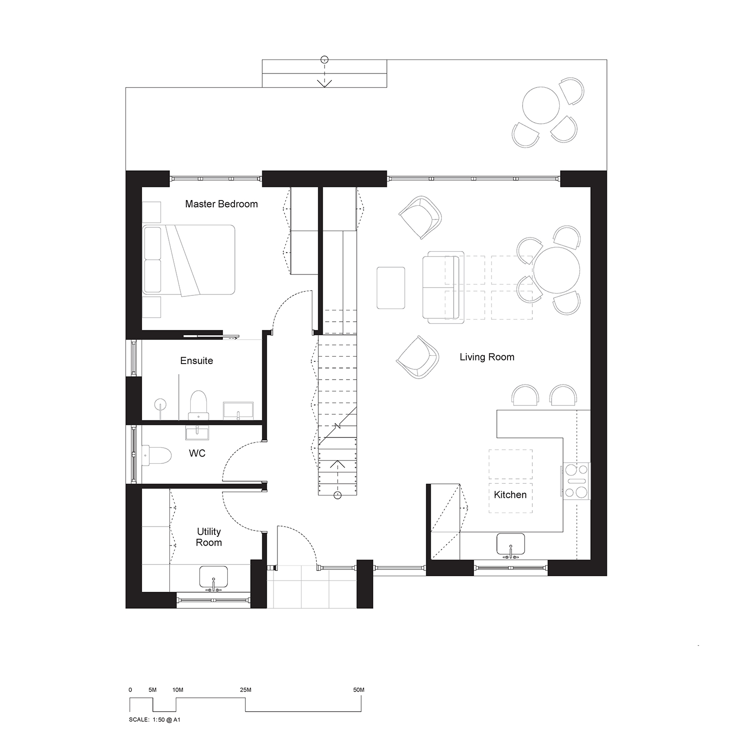 Plan showing Revit Template drawing in black