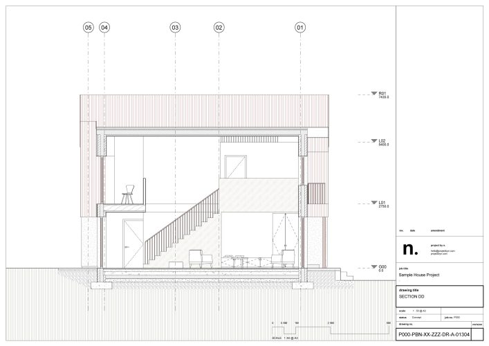 Revit Section Drawing of a house