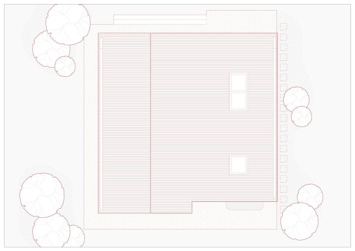 Pink plan of house project in Revit